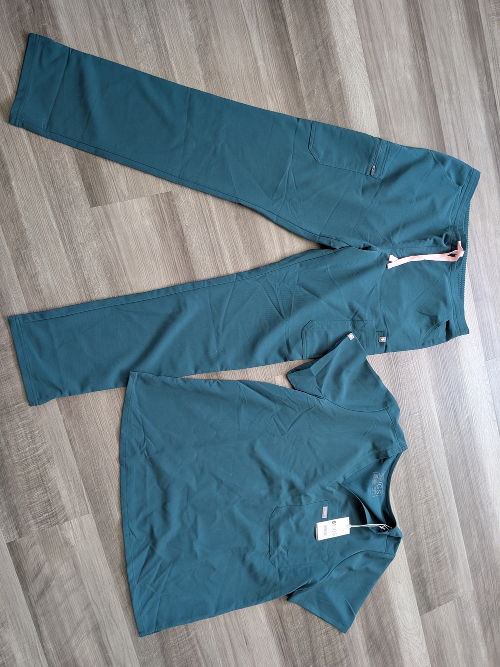 Figs Teal Women's Jumpsuit & Top Set
